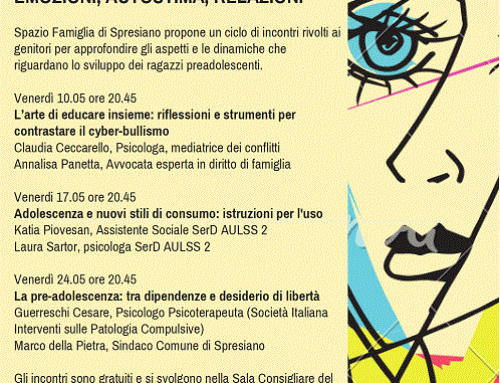 Venerdì 24.05 ore 20.45: UNO SGUARDO AI NOSTRI FIGLI CHE CAMBIANO. EMOZONI, AUTOSTIMA, RELAZIONI.